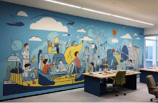 崇仁办公室墙绘的特点。