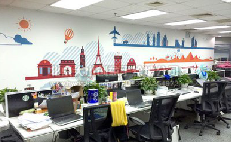 崇仁教你设计办公室墙绘的方法。