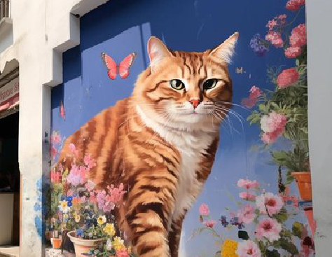 崇仁自己绘制有个性的手绘墙