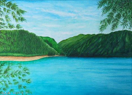 崇仁在墙绘中，如何绘画绿水青山？