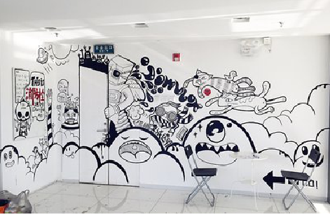 崇仁手绘墙并非传统涂鸦。