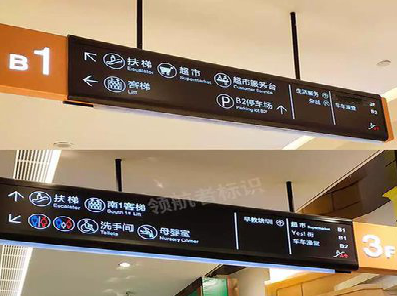 崇仁如何通过商场标识牌引导客流分布？